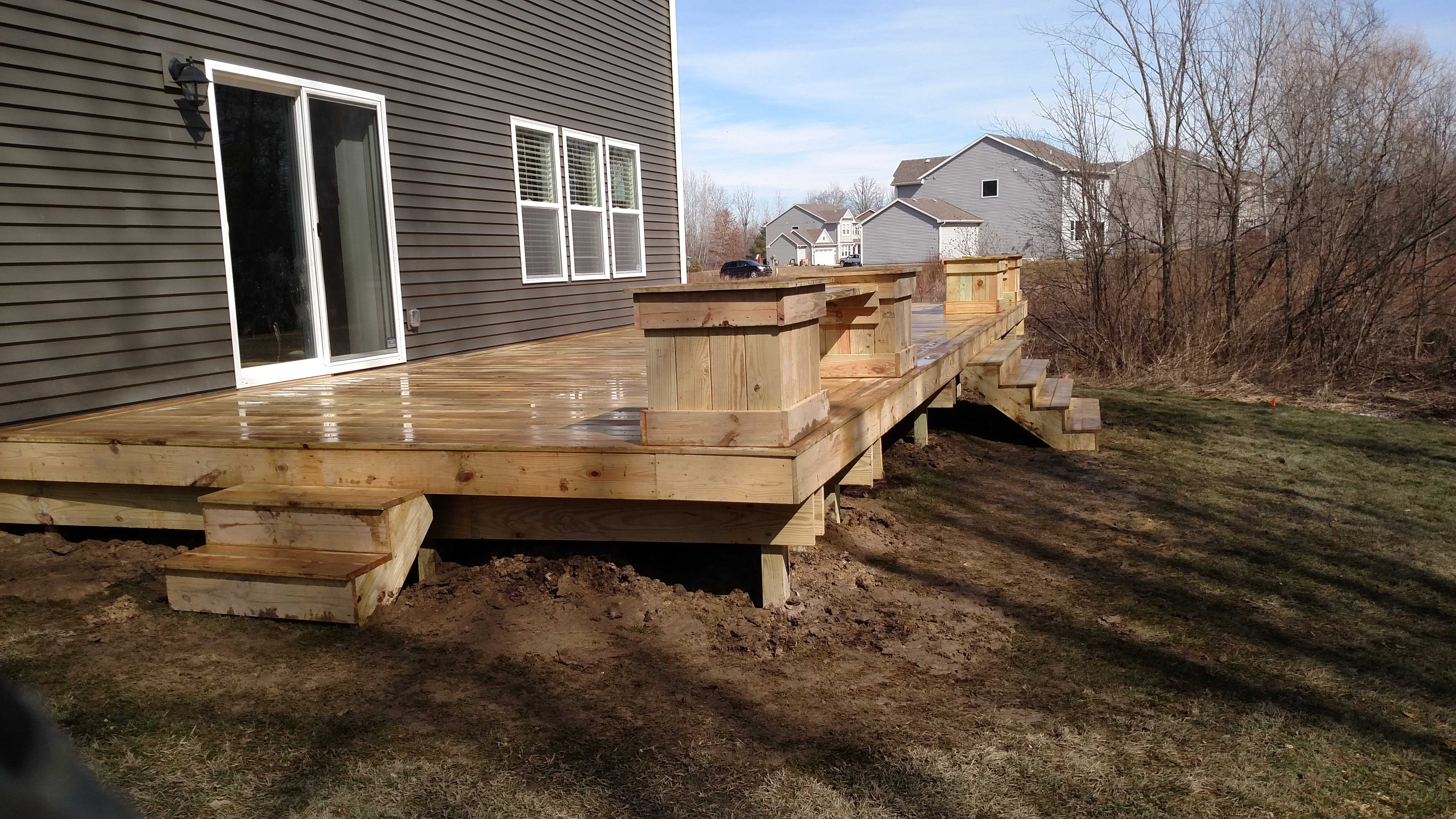 A larger pine back deck.
