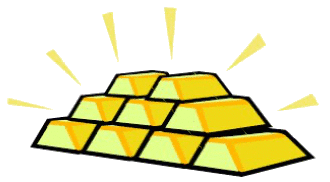 ACI logo, a pyramid of stacked gold bars